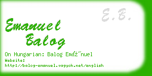 emanuel balog business card